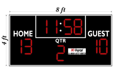 (DC-150-FTBL-8x4) Football-Soccer-Lacrosse LED Wireless Controlled Scoreboard (OUTDOOR)